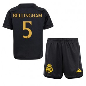 Lacne Dětský Futbalové dres Real Madrid Jude Bellingham #5 2023-24 Krátky Rukáv - Tretina (+ trenírky)